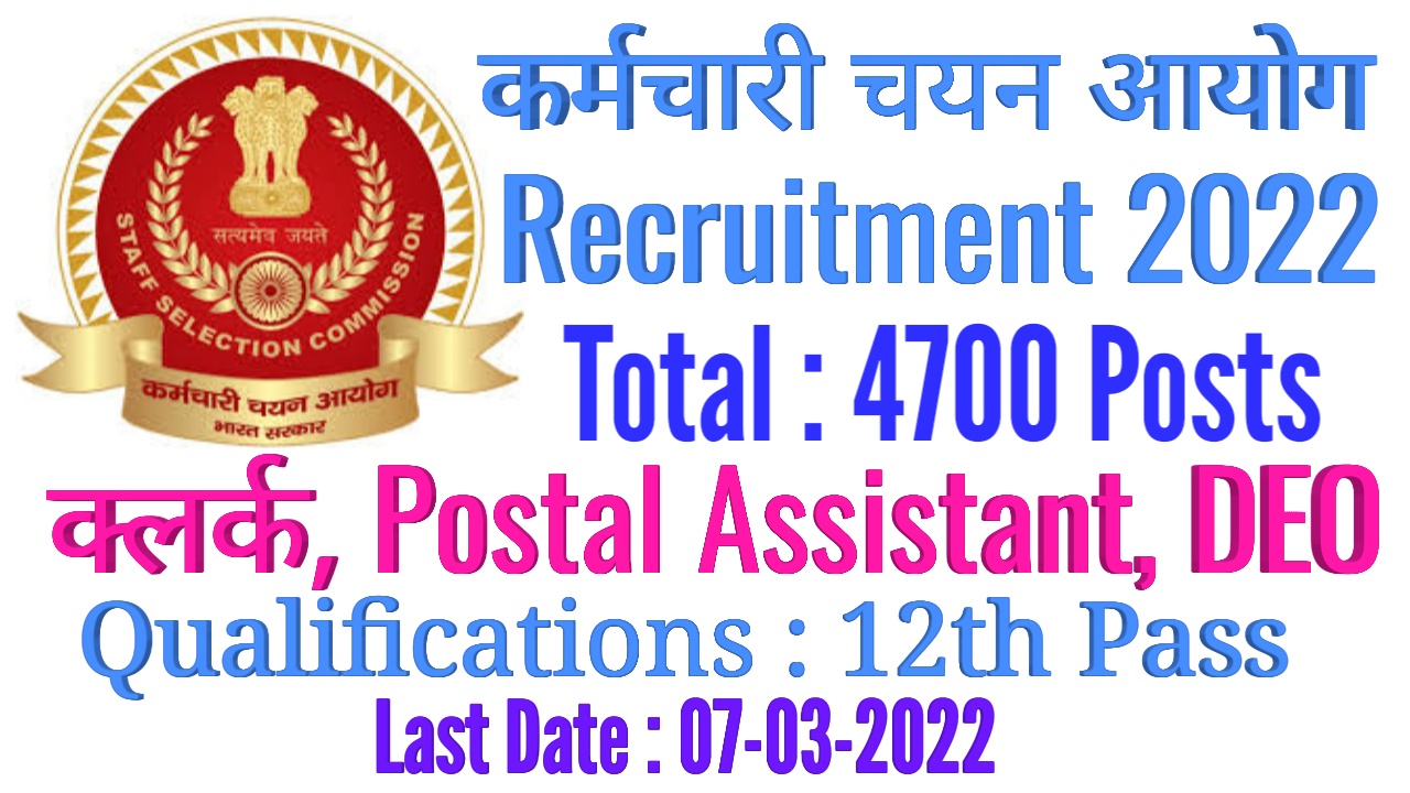 SSC CHSL Recruitment 2022