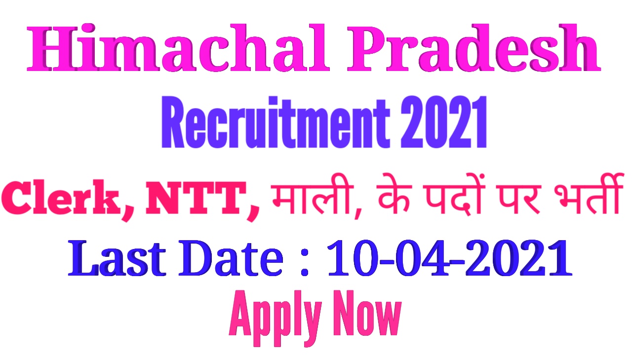Clerk & Teacher Jobs In Himachal Pradesh GovtJobs4youHP Govt Jobs 2024