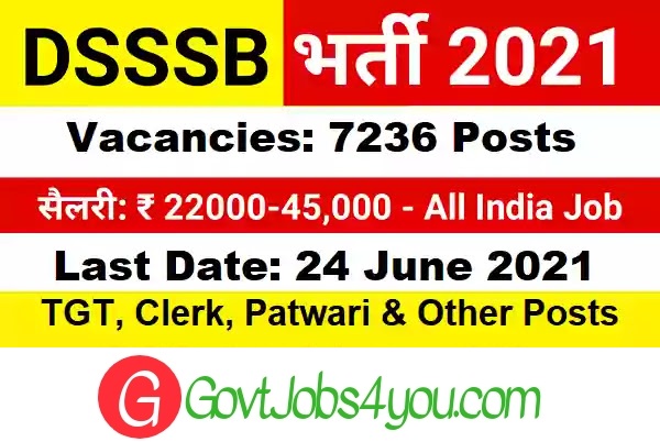 dsssb recruitment 2021