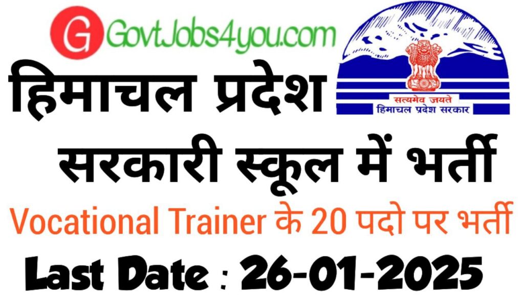 hp school vocational Trainer Recruitment 2025