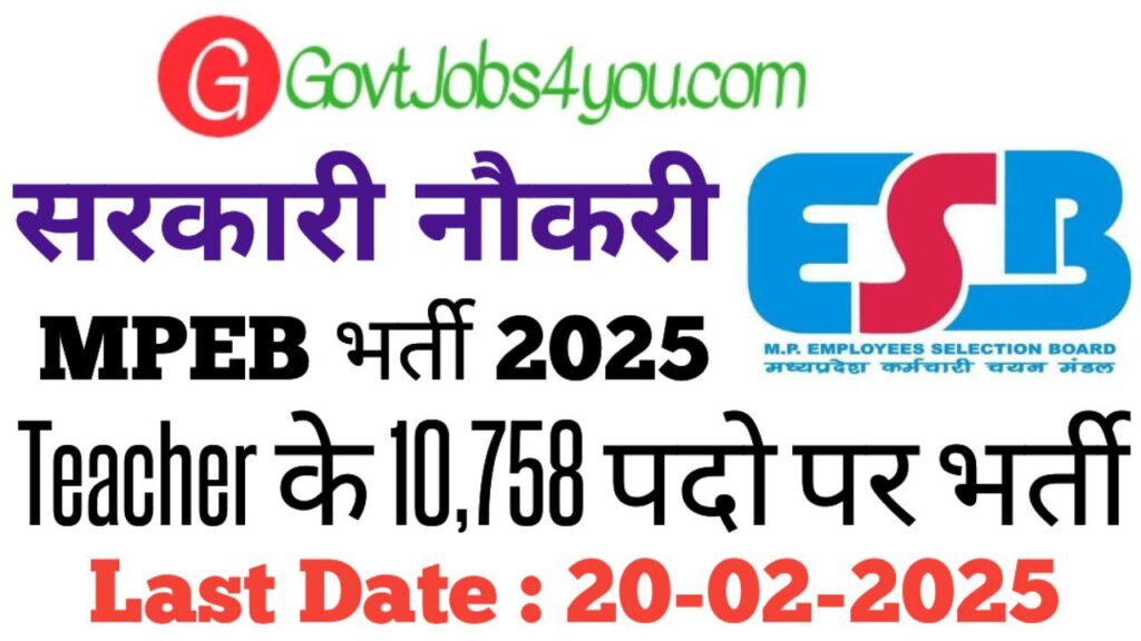 MPESB Teacher Recruitment 2025