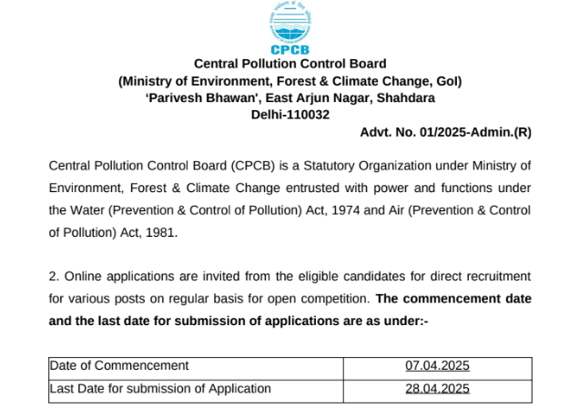 CPCB Clerk MTS Recruitment 2025 Apply online for 69 Posts 3 CPCB Clerk MTS Recruitment 2025