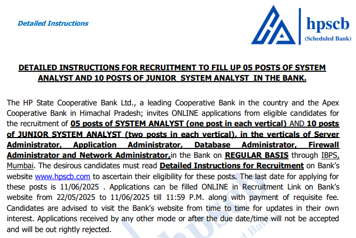 HPSCB Shimla Recruitment 2025 Apply online for 15 Posts 3 HPSCB Shimla Recruitment 2025