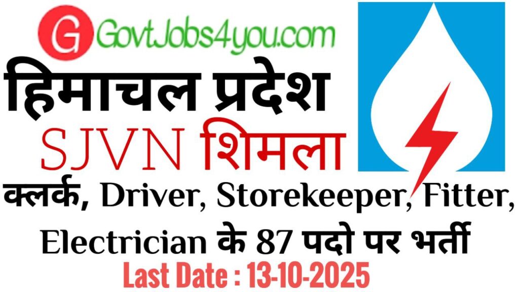 SJVN Shimla Workman Trainee Recruitment 2025