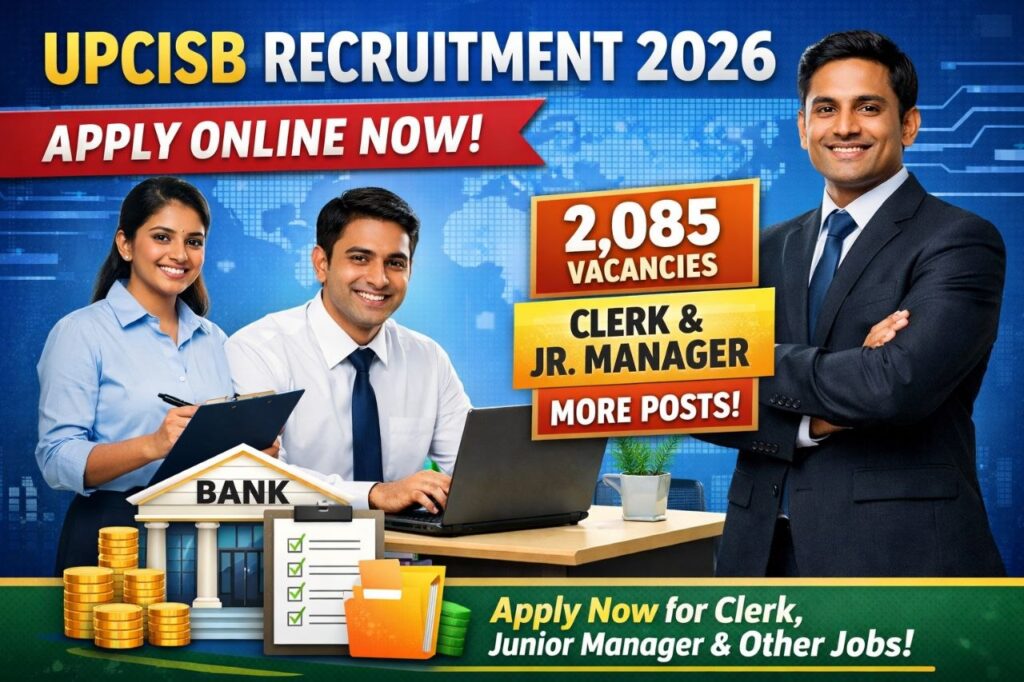 UPCISB Recruitment 2026 Apply online for 2085 Posts