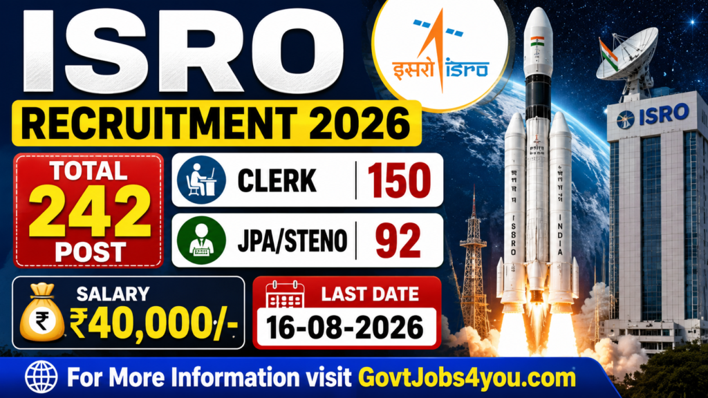 ISRO Recruitment 2026 Apply online for Assistant, UDC, JPA & Other 242 Posts 2 ISRO Recruitment 2026