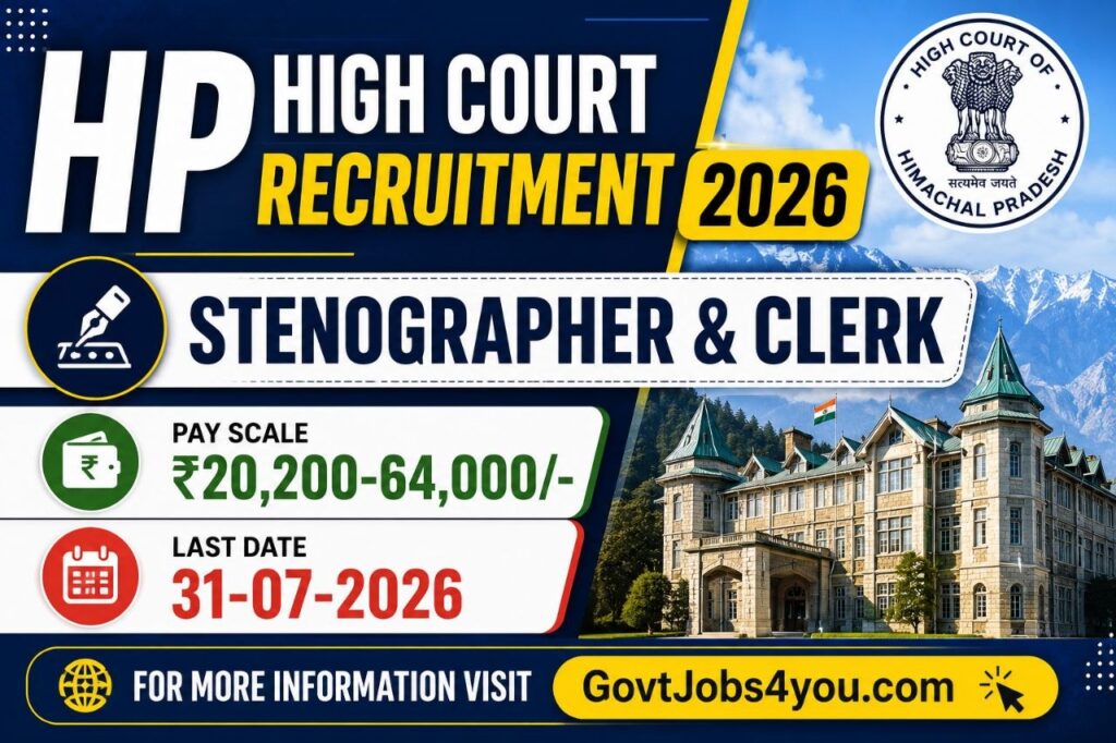 HP High Court Clerk Recruitment 2026