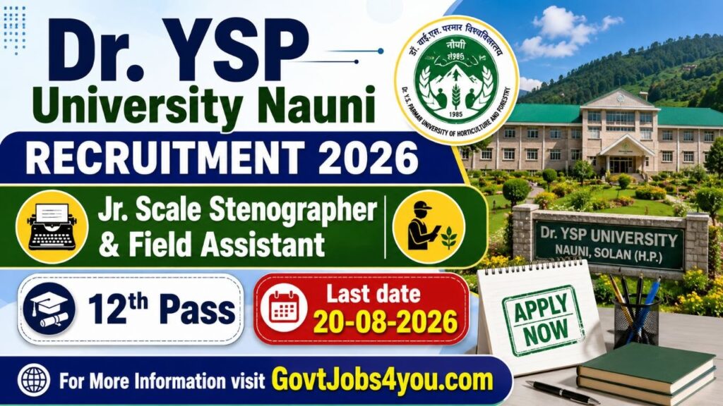 YSP University Nauni Recruitment 2026