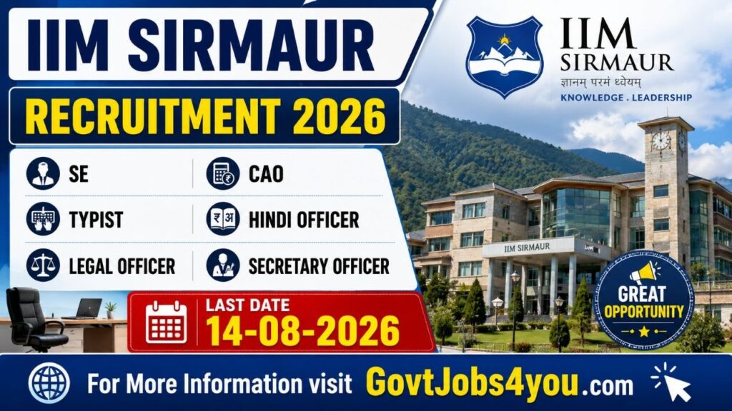 IIM Sirmaur Non Teaching Recruitment 2026 - Apply Online for Superintending Engineer, Legal Officer and Other Posts 1 IIM Sirmaur Non Teaching Recruitment 2026